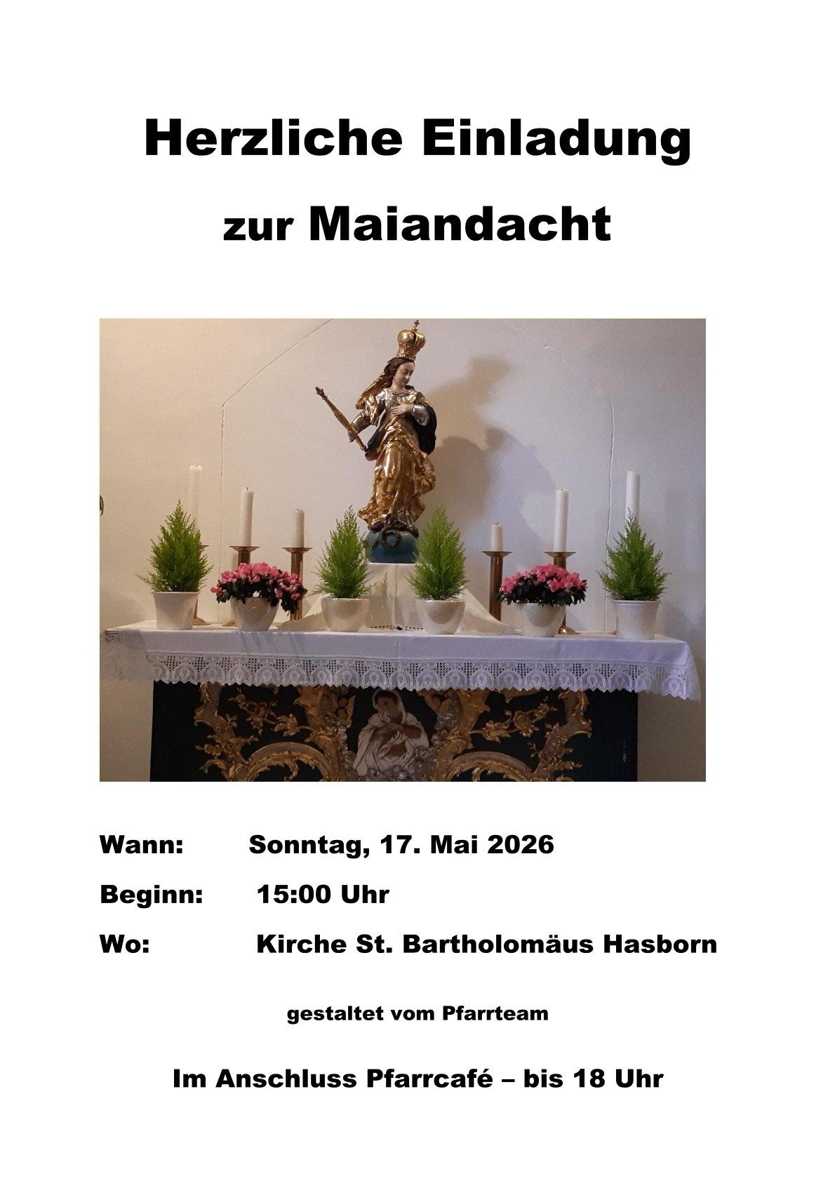 Einladung Maiandacht 2026