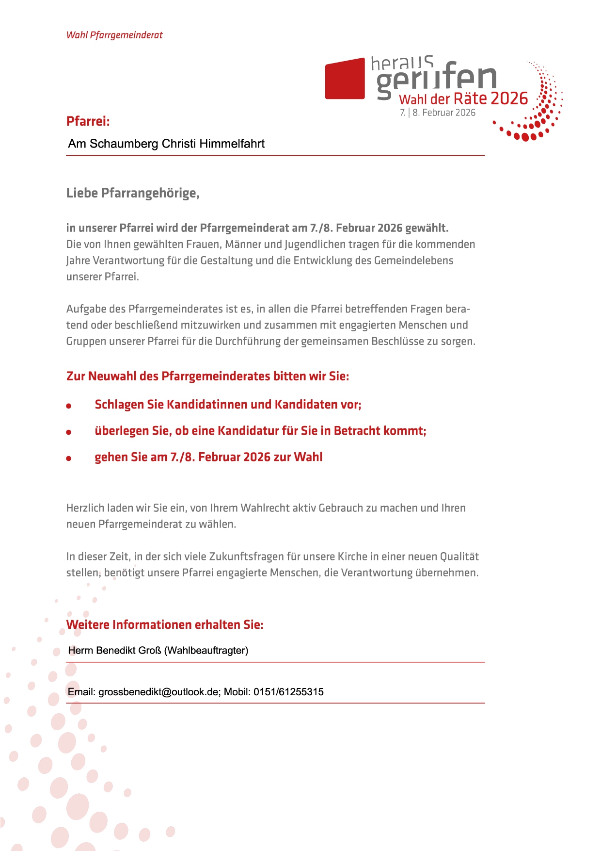 Wahlankündigung und -aufruf